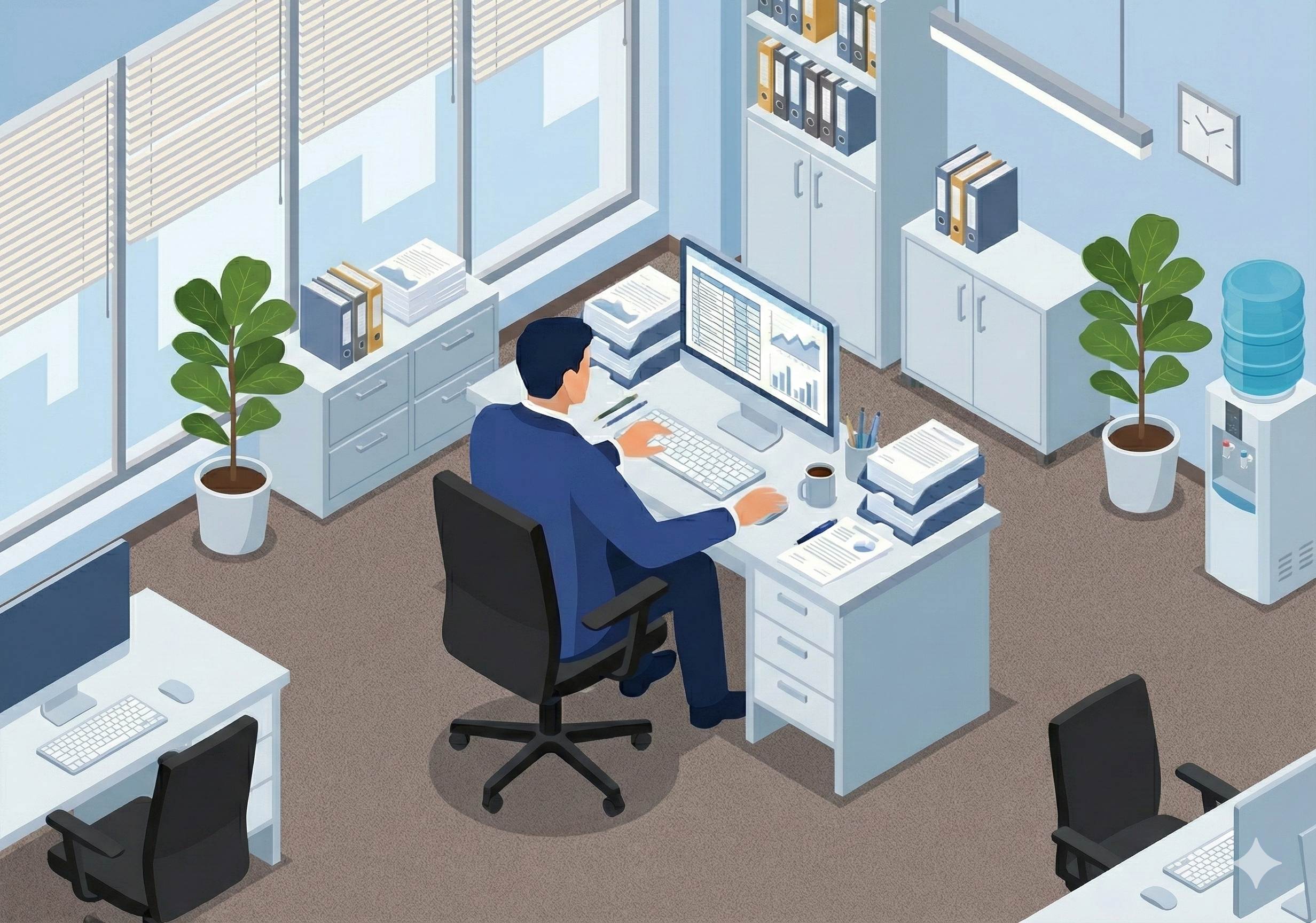 Office workspace background